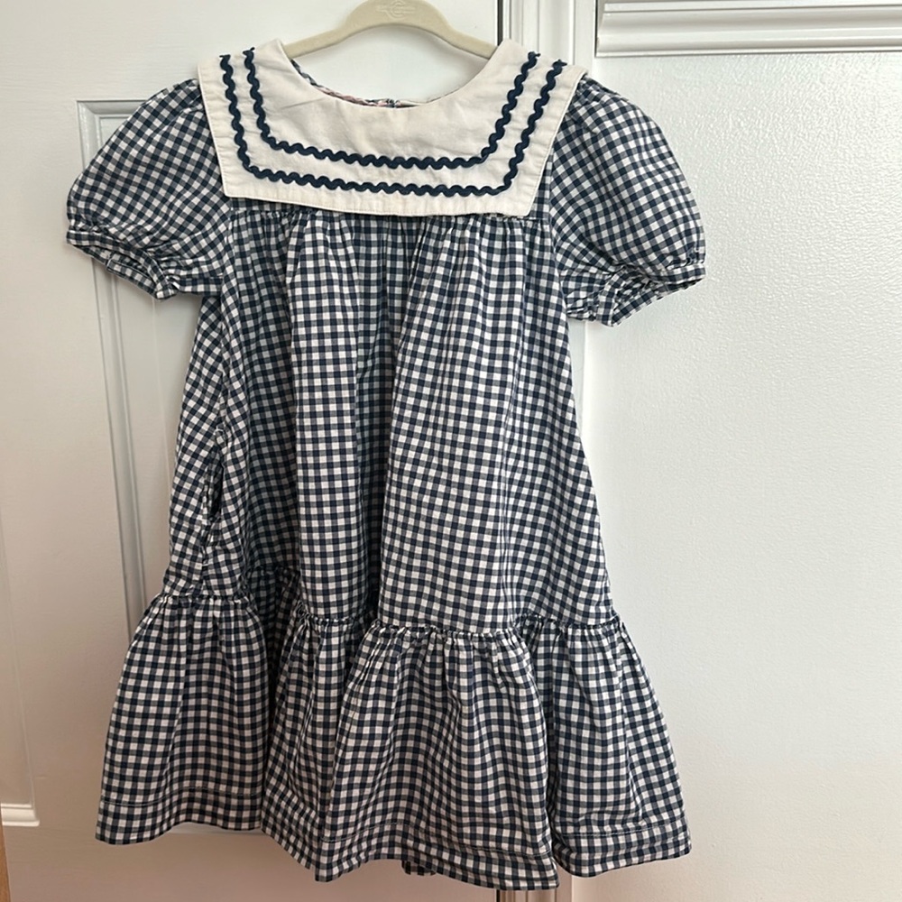 Mini Boden Gingham Woven Sailor Dress